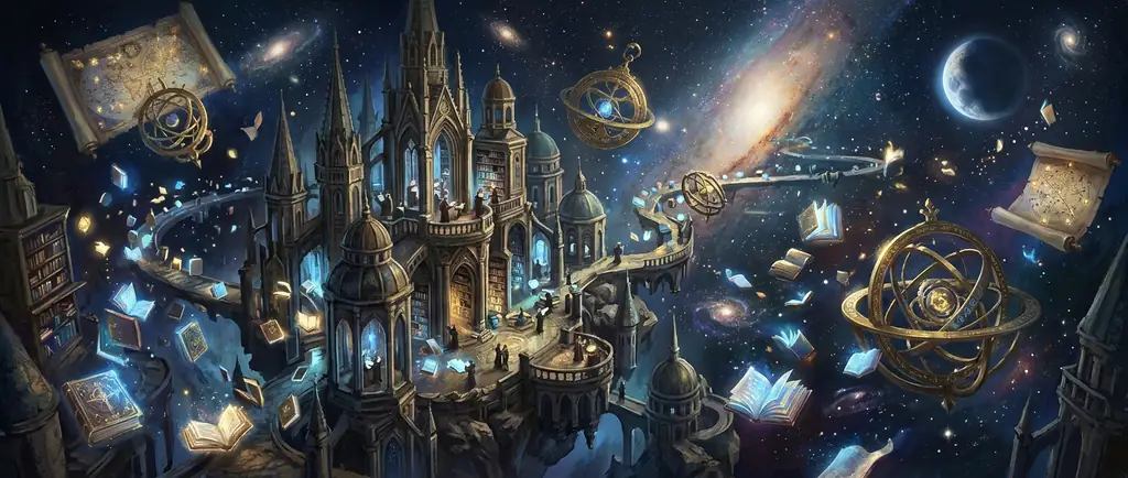 Panoramic vista of cosmic ruins